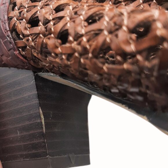 Coconuts By Matisse Caught Up Woven Leather Perforated Western Style Boots 7.5 - Picture 14 of 14